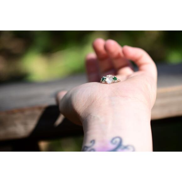 alternative raw diamond engagement rings, raw crystal size 4 5 6 7 8 8 9 10 11 - Picture 3 of 10